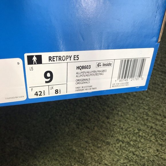 Adidas Originals Retropy E5 HQ8603 Casual Sneakers Alumina Magic Beige Men Sz 9 - Picture 4 of 9